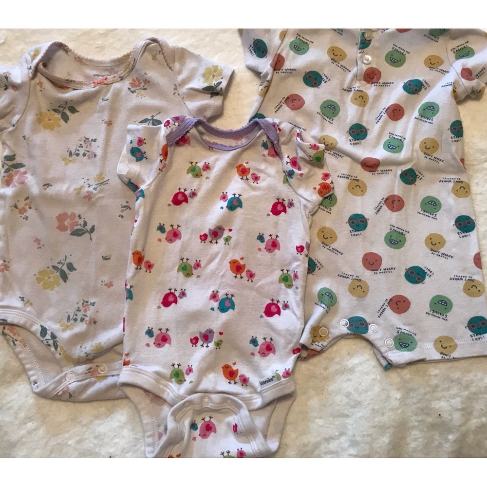 Baby onesies - 12 month (lot of 3) various brand-gently used